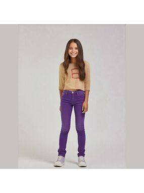 Justice Purple Girls Jeans 10R Ankle Zipper